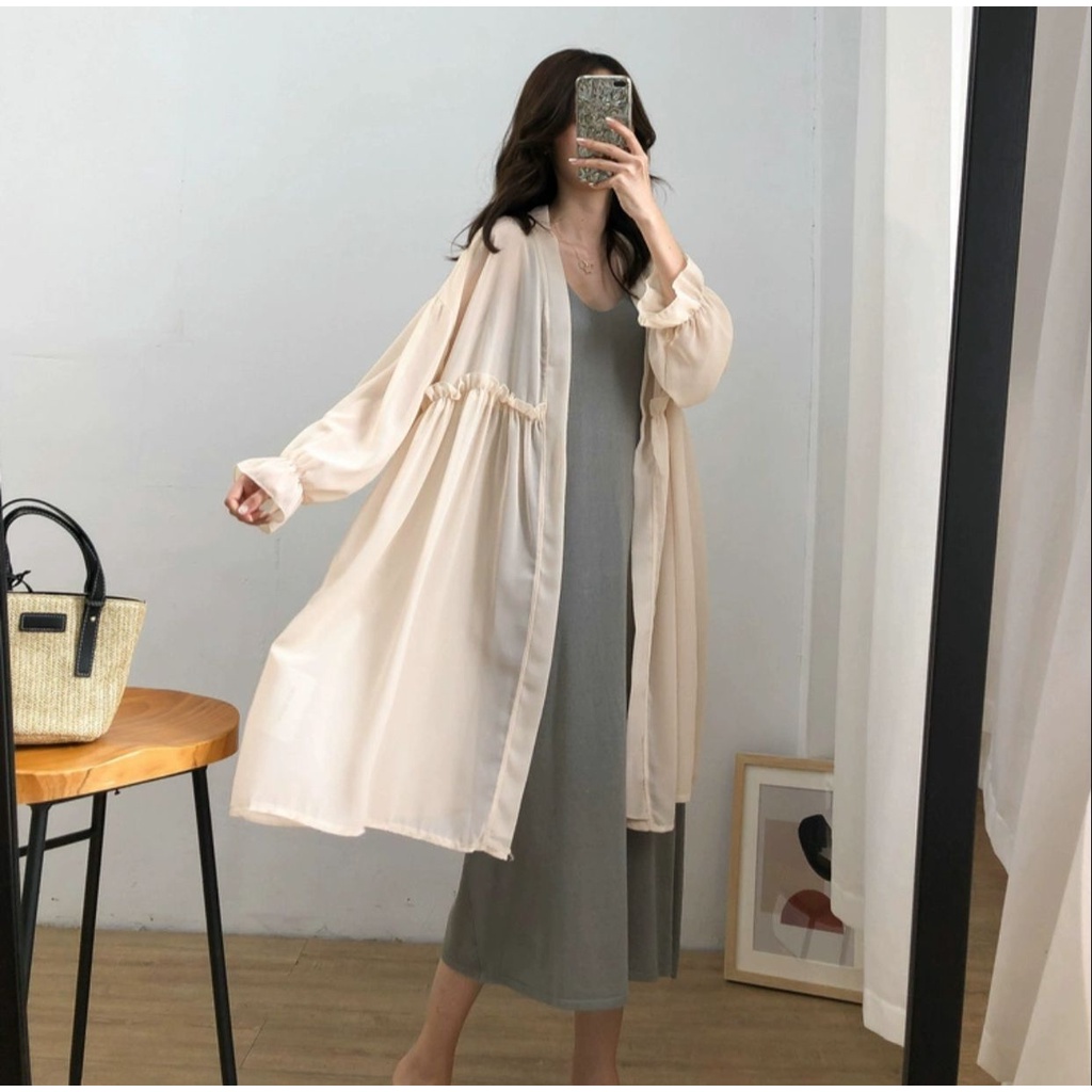 (COD) OH Fashion Rana Ruffle Cardigan #6346 / 2649