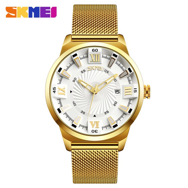 SKMEI Jam Tangan Analog Pria Stainless Steel - White