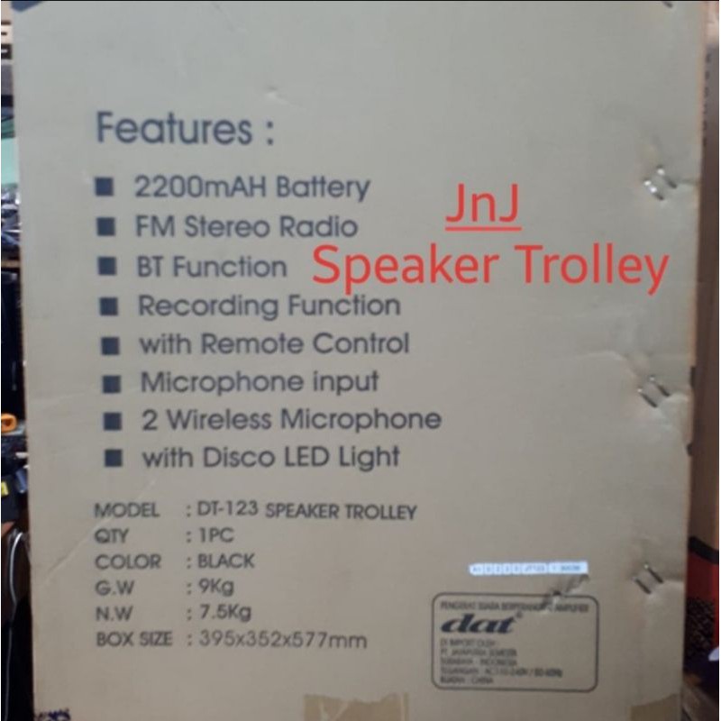 speaker karaoke bluetooth dat 123