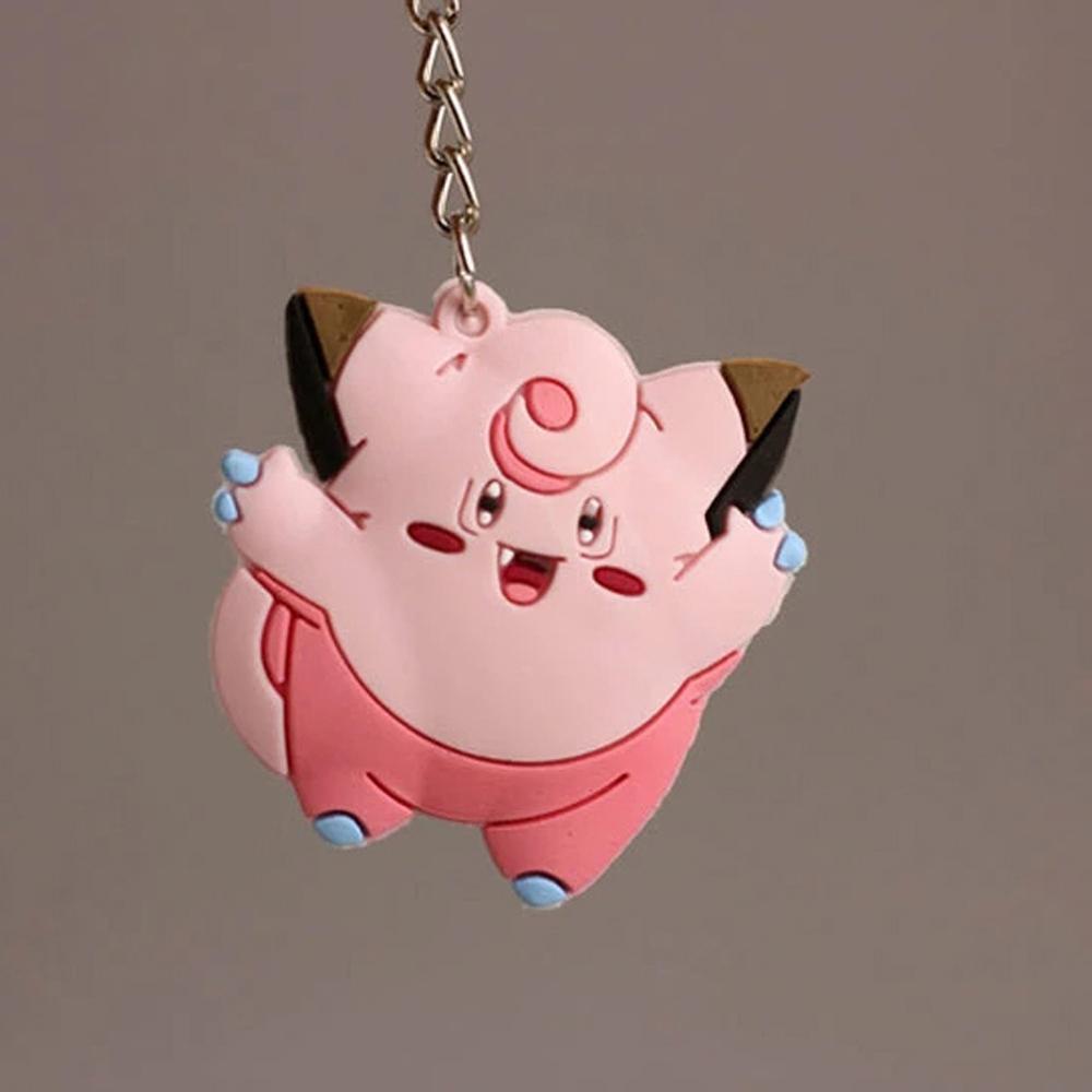 NEEDWAY Gantungan Kunci Pokemon PVC Sandshrew Charmander Bulbasaur Pikachu Key Rings