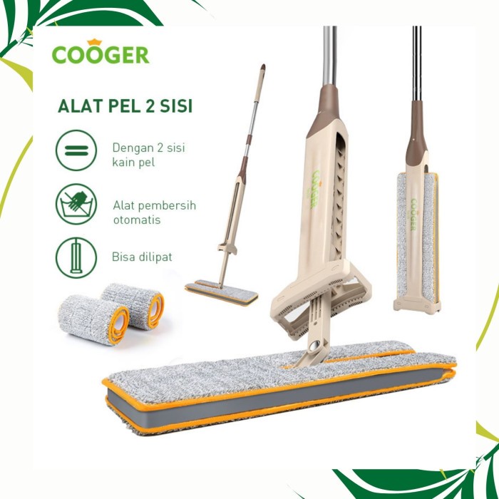 COOGER Alat Pembersih Lantai Otomatis Alat Pel Fleksibel