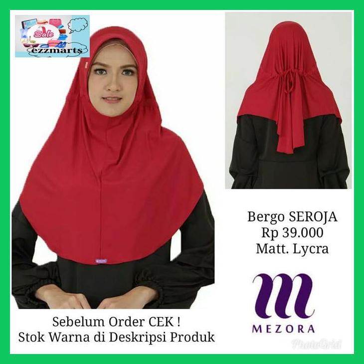 Tt7Tryu- Bergo/ Hijab Instan Seroja Mezora Original - Biru Elektrik E5Wrfe-