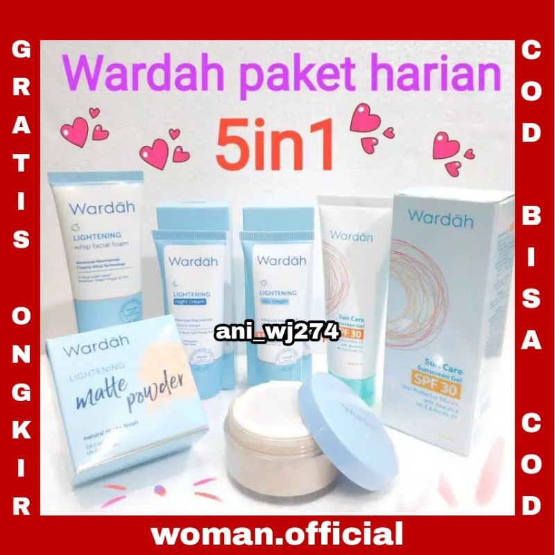 Paket Wardah Lightening Makeup Skincare Wardah Sunscreen SPF 30 Skin Care Wardah Kosmetik Lengkap