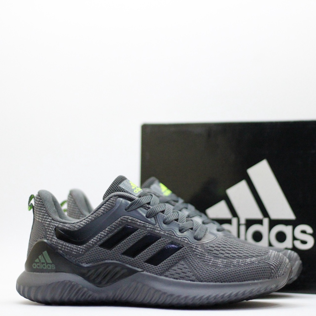 SEPATU ADIDAS ALPHABOUNCE SPORT SIZE 39-44 AD051 IMPORT PREMIUM MADE IN VIETNAM-ABU GELAP
