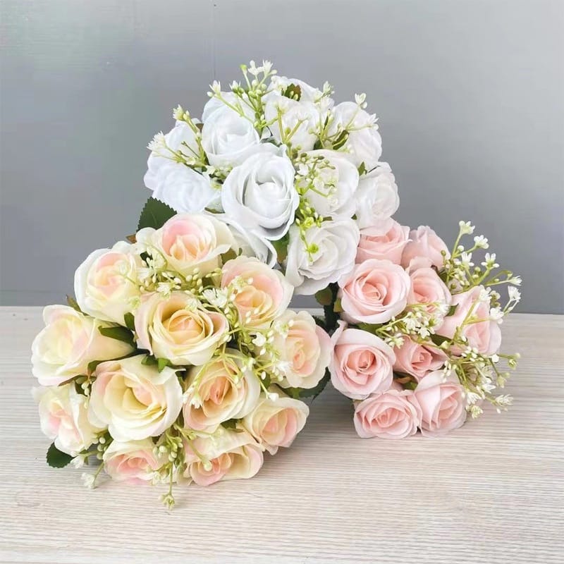 Buket Bunga Mawar Besar | Buket Bunga Pernikahan | Hand Bucket Artificial Flower Rose Bunga Mawar Palsu Plastik Hias Dekorasi Rumah Pesta