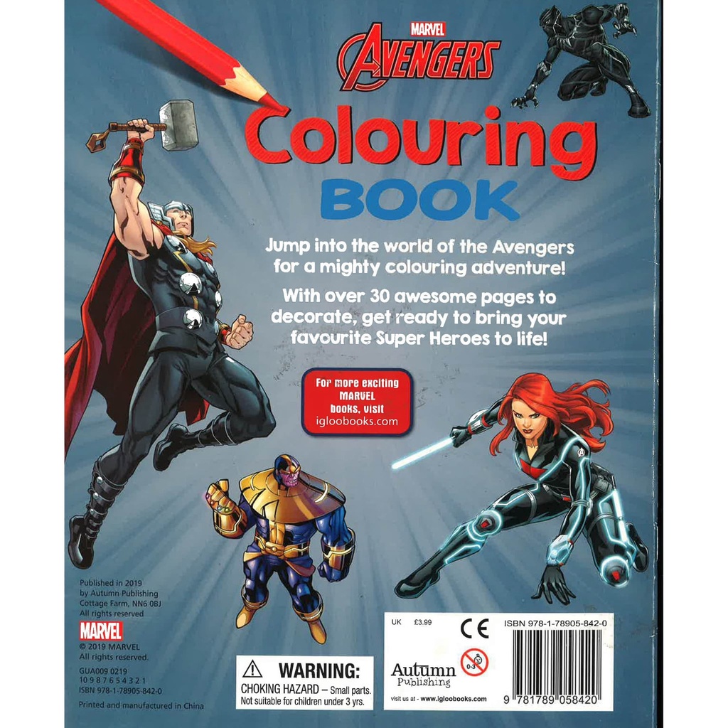 Buku Mewarnai Marvel Avengers Colouring Book Original-1