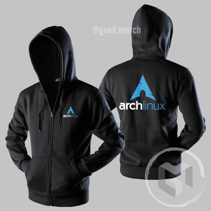 Jaket Hoodie Sweater Arch Linux Sweatshirt Zipper