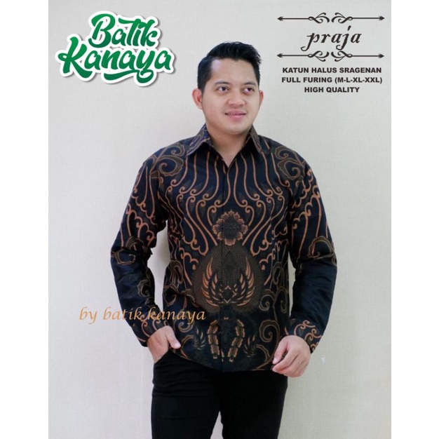 PRAJA Baju Batik Pria bahan katun PREMIUM Berlapis Furing