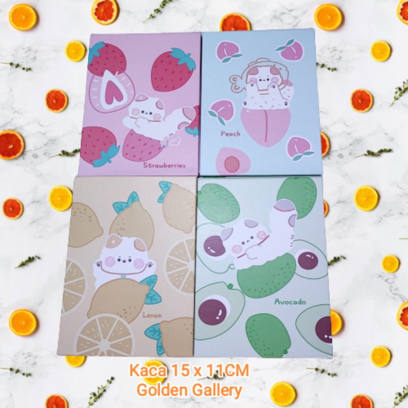 Cermin Lipat Cover Lucu / Kaca Lipat Buku Portable-15cm x11cm Kaca