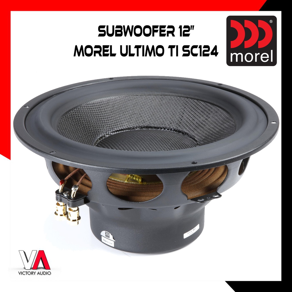 Subwoofer Pasif 12 Inch MOREL ULTIMO TI SC124 CARBON FIBER CONE Single Voice Coil 4 Ohm 2000 Watt Ma