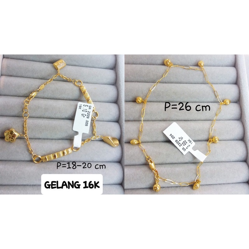 Gelang kaki model paperlina kadar 700/16karat fashion