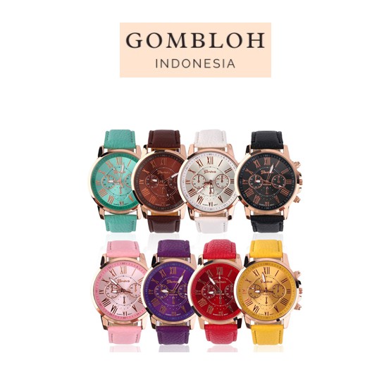 Jual Jam Tangan Geneva Leather Quartz Jam Tangan Fashion Wanita Jam