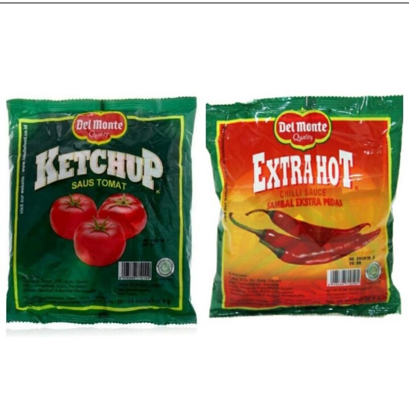 Jual Delmonte Saos Tomat And Saus Sambal Extra Hot Chili Sachet 24x9gr