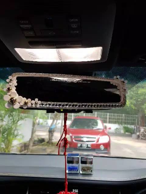 Kaca spion blink merah barang mobil kaca spion bling mewar Cover Kaca Spion Mobil DAD FULL Diamond Blink-Blink Bahan Premium Series