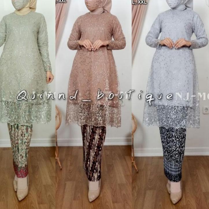 Oke Price.. Set Tunik Najwa > Kebaya Tulle / Kebaya Blouse / Kebaya Rinjani / kebaya Murah / Kebaya 
