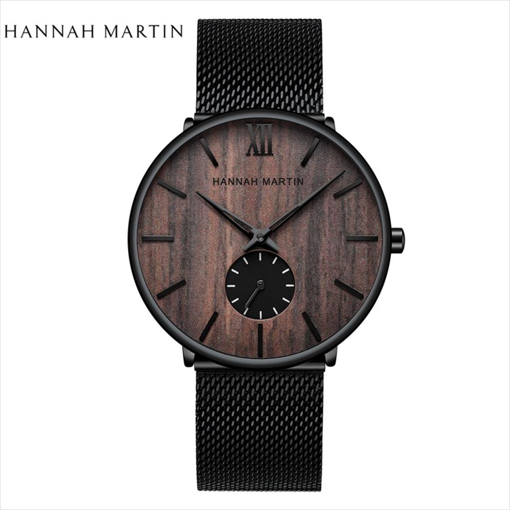 Jam Tangan Pria Hannah Martin 1002 Mesh Stainless Steel Analog Premium Anti Air 30 Meter