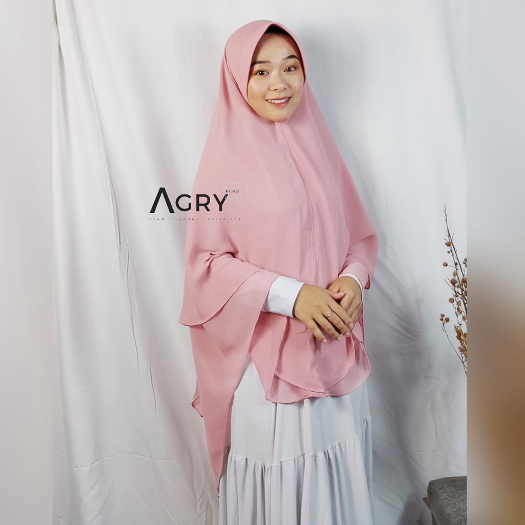 ᴀɢʀʏ Khimar Lancip Jumbo 2 Layer Ceruty Premium