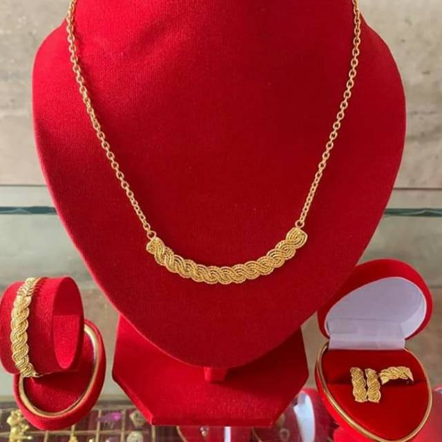 Set Model Gelombang 50 gram Emas LM/London 24K kadar 99,99%