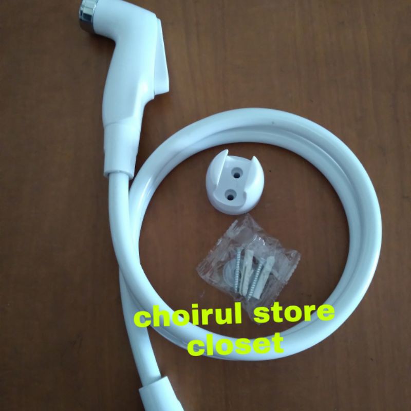 jet shower putih,bidet toilet,semprotan closet duduk,kran pembilas closet duduk