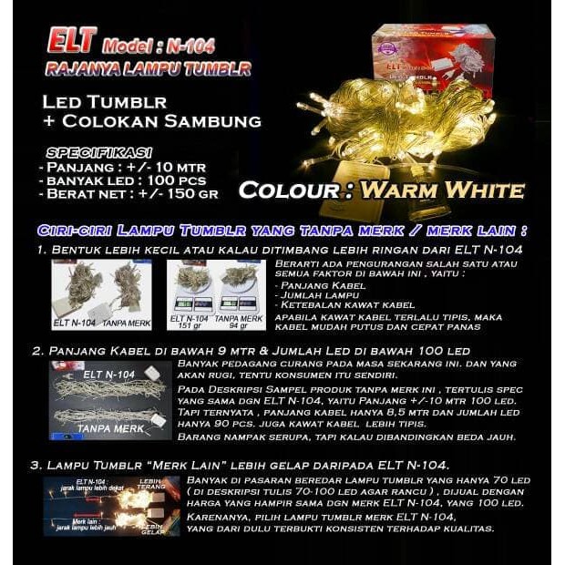 Lampu Natal Hias LED Warm White