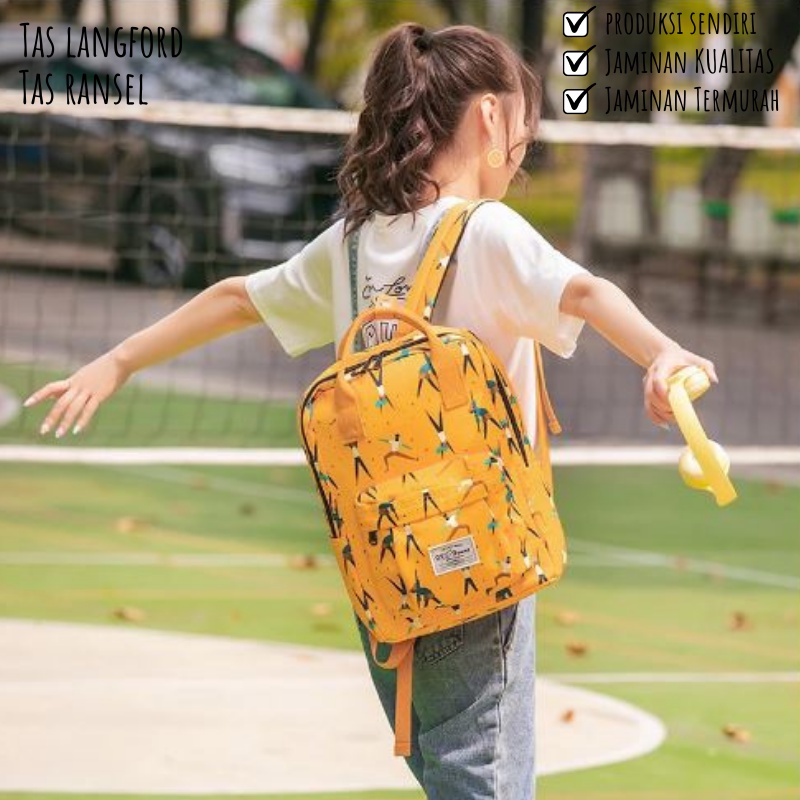 Tas Ransel Wanita - Sekolah Kuliah Kerja Traveling Multifungsi Backpack Punggung Bahu Model Korea Fashion Import Original Kapasitas Besar Waterproof Anti Air Laptop Kapasitas Besar Perempuan Cewek