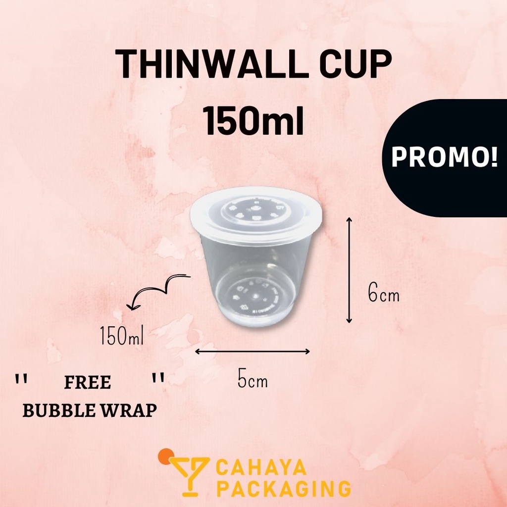 Jual Thinwall Cup Puding 150ml Tutup 25pcs Shopee Indonesia 0494