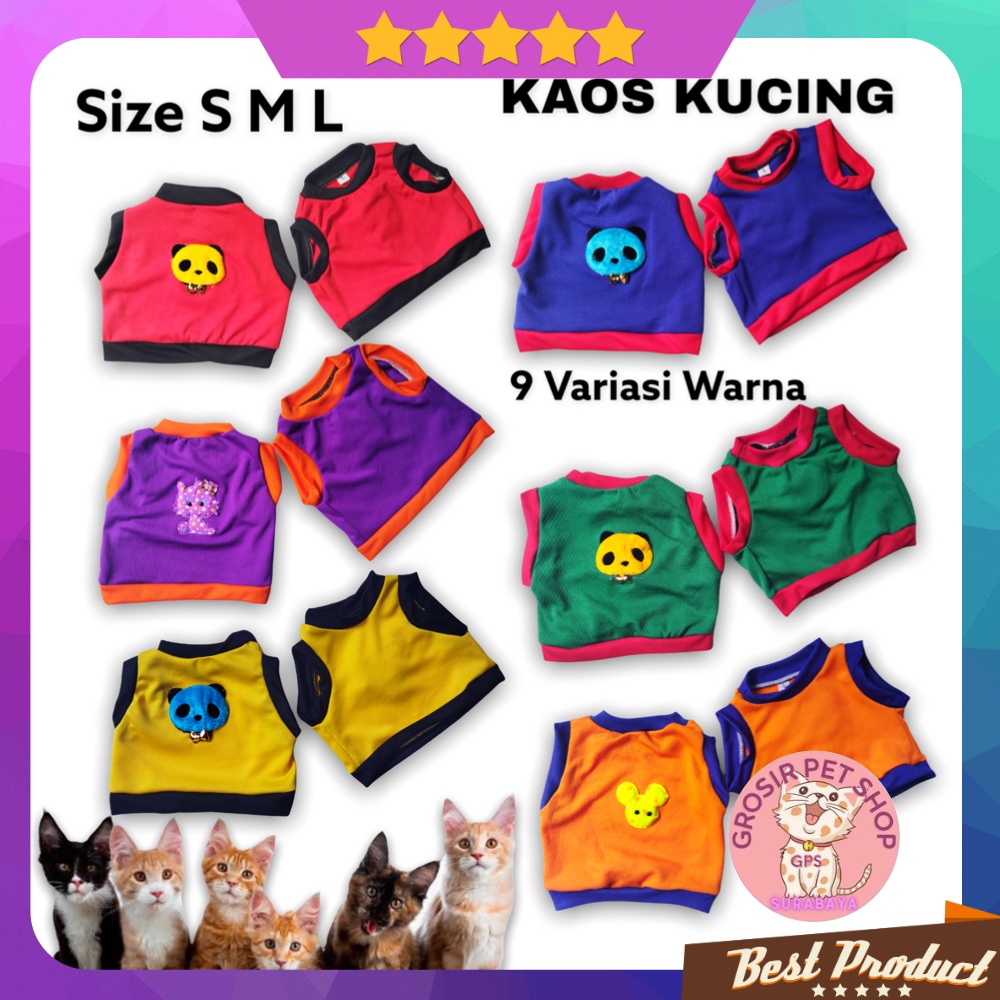 Baju Kucing kelinci lucu model kaos motif bordir karakter ecer grosir size SML pakaian hewan