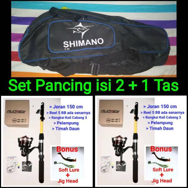 Produk Terlaris!!! 1 set Pancing isi 2 + Tas High Quality