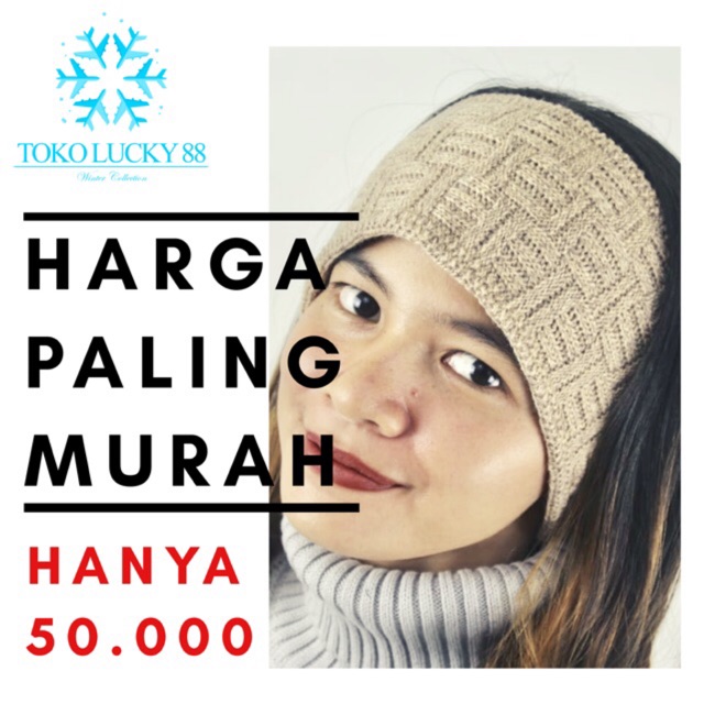 Bandana Rajut Wool Headband Snow Winter