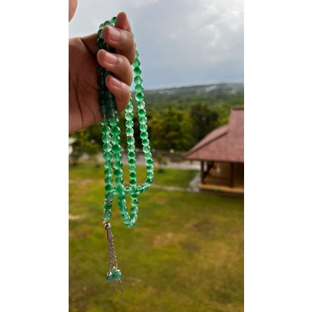 tasbih ( hijau tosca) oleh oleh haji ismael al kholilie barokah makkah madinah