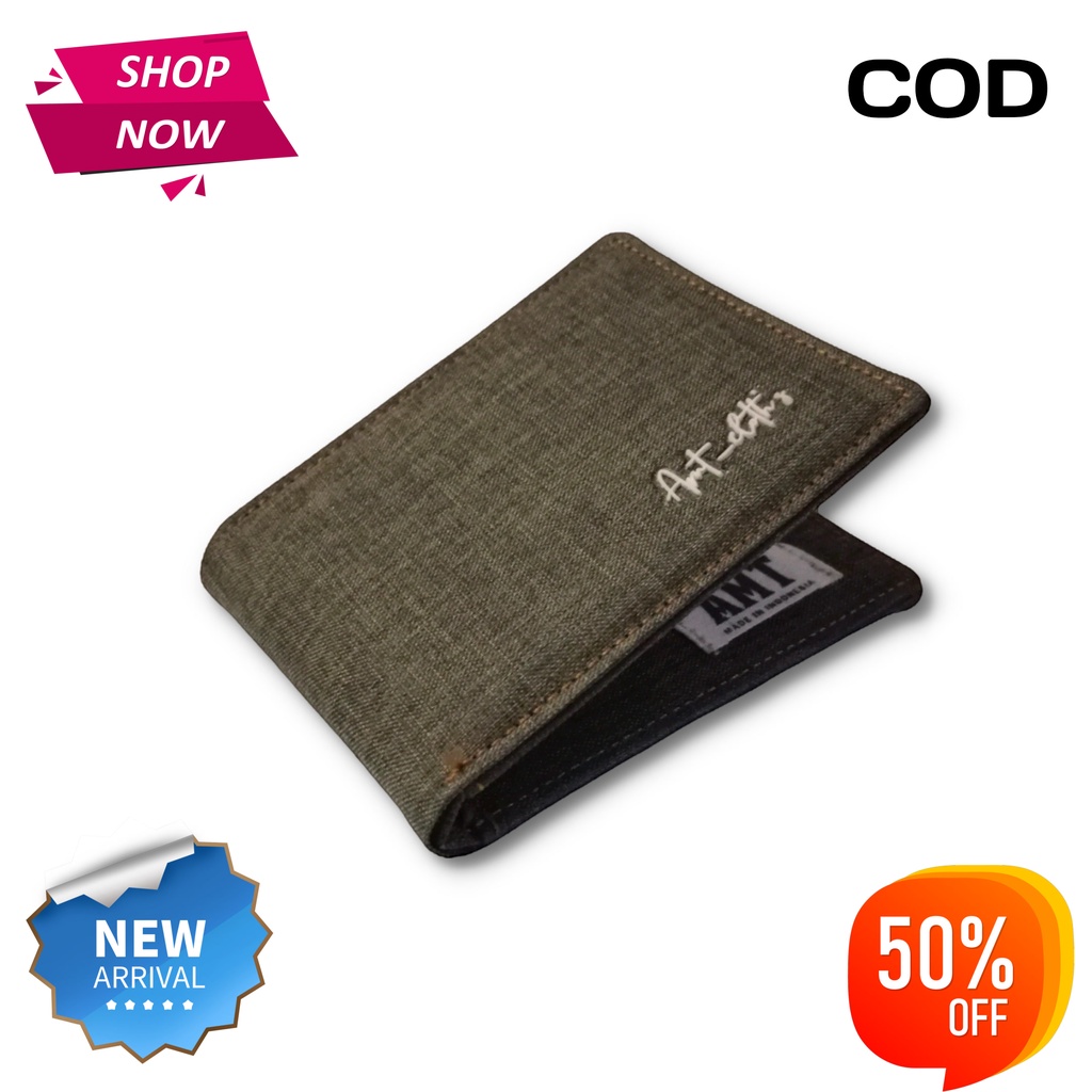 Amt_Cloth's Fashion Dompet Pria Bahan Kulit Canvas JP07