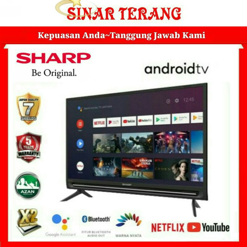 SHARP TV 2T-C 32BG1i AQUOS 32 INCH ANDROID TV WITH GOOGLE ASSISTANT