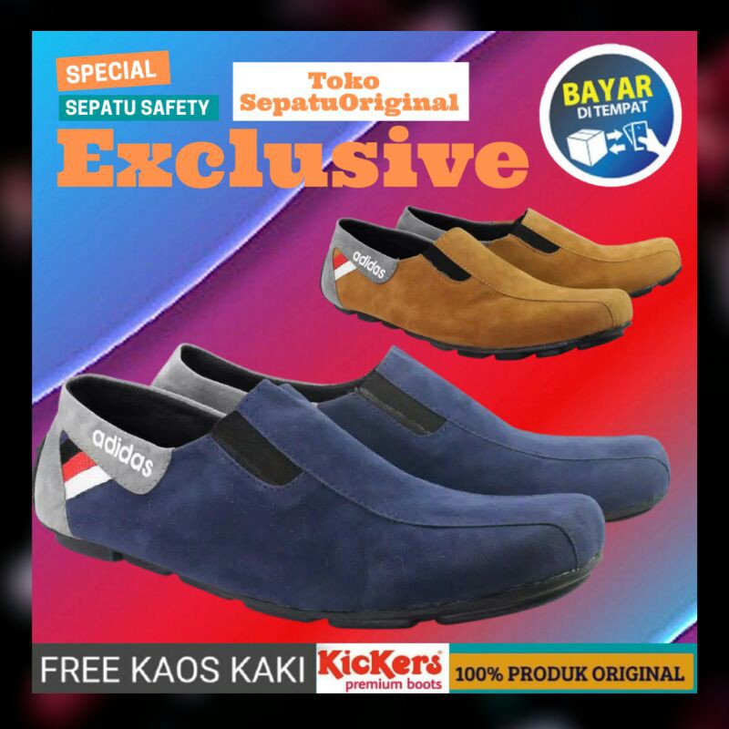 SEPATU PRIA SANTAI SLIP ON ANAK MUDA - SEPATU COWOK ADIDAS BAHAN CANVAS ORIGINAL