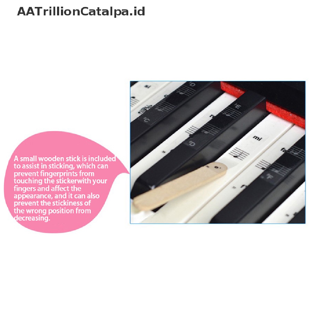 Aatrillioncatalpa Stiker Tuts Piano 54 / 61 / 88 Kunci Bahan PVC Transparan