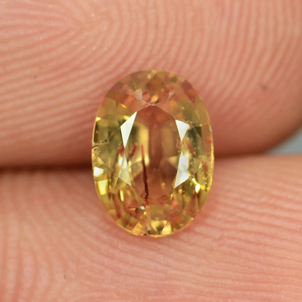 Certified 1.24Ct 7.5x5.5mm Oval Natural Unheated Untreated Yellow SAPPHIRE, Madagascar SP018