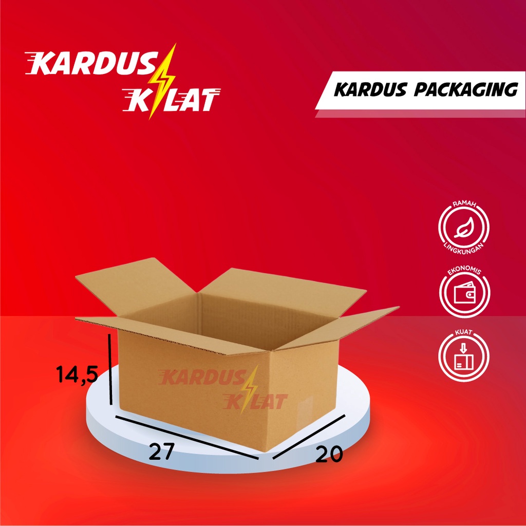

Kardus Packing 27x20x14,5 - Kemasan Karton Box Dus Kotak Packaging Polos Murah Baru