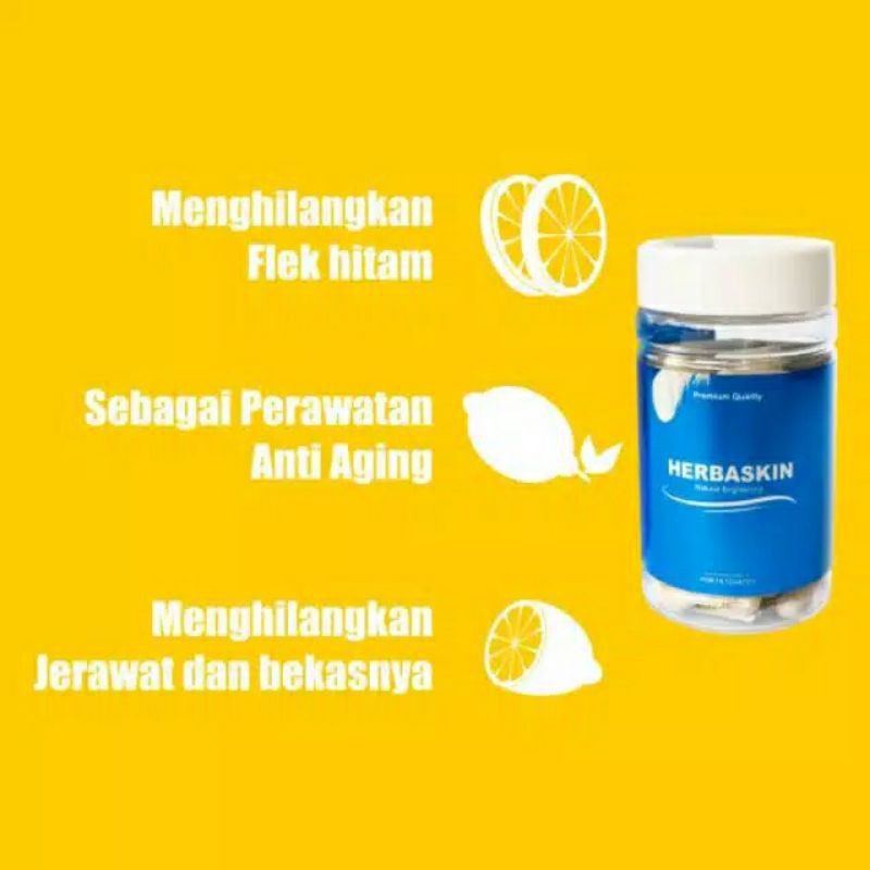 HERBASKIN - Herbaskin Asli Kapsul Pemutih isi 50 Herbaskin Natural Brightening Suplemen