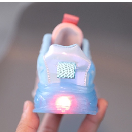 Qeede_Store Sepatu REBY Lampu LED Anak Perempuan Import Size 21-30