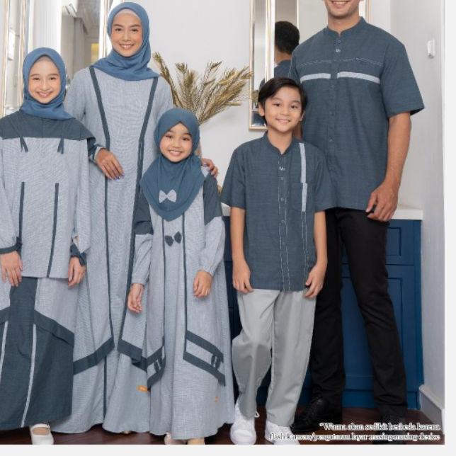 ➵ Sarimbit Nibras Terbaru 2022 | Dimensions Light Blue| Couple Keluarga | Gamis Koko Dewasa Anak Rem