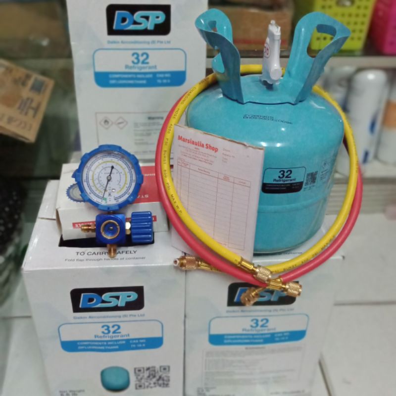 Paket isi Freon AC R32 3 kg refrigerant tabung kecil tinggal pakai