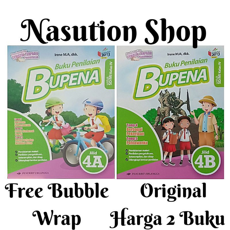 Paket Buku Bupena Kelas 4 SD 4A & 4B K13 Revisi Erlangga