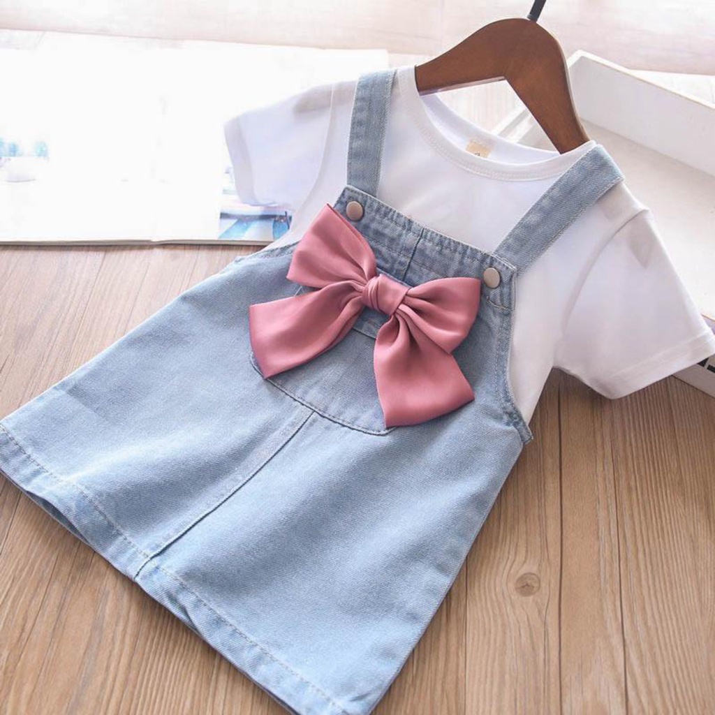 [PRINCESS KESLI]1-7Tahun Dress Denim Anak Perempuan Rok Suspender Denim Gaun Anak Bayi Jeans Anak Dress Pesta Bayi Kado Anak