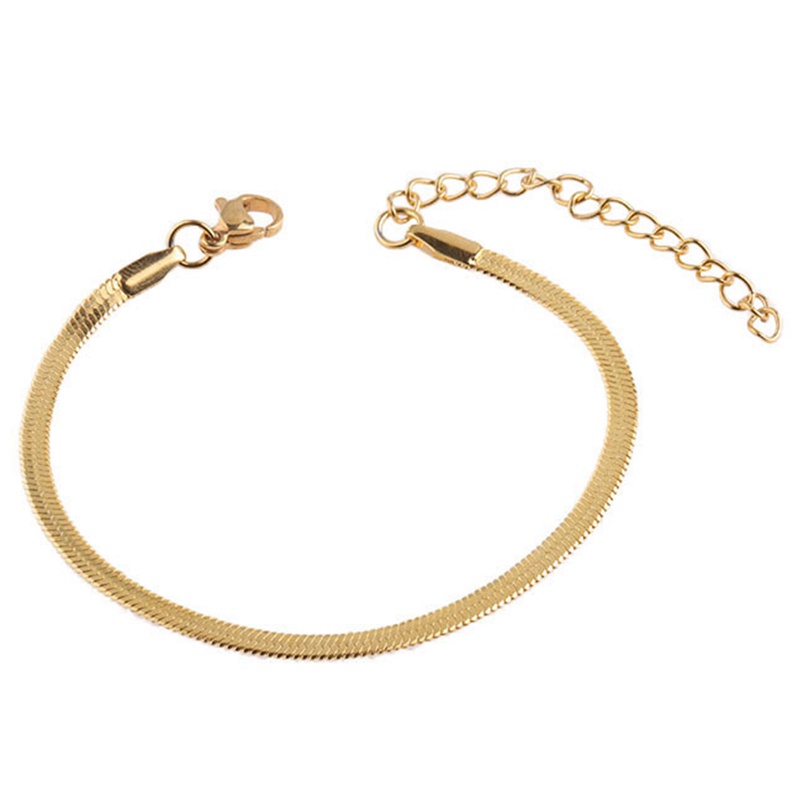 Gelang Kaki Hypoallergenic Adjustable Lapis Emas 18K Untuk Pria / Wanita