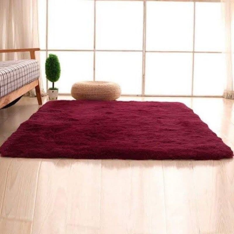 [DOUBLE SIZE] Karpet Bulu Tebal 7cm ukuran 150CMX200CM Karpet Lantai Bulu Rasfur Kasur kamar Tidur-maroon