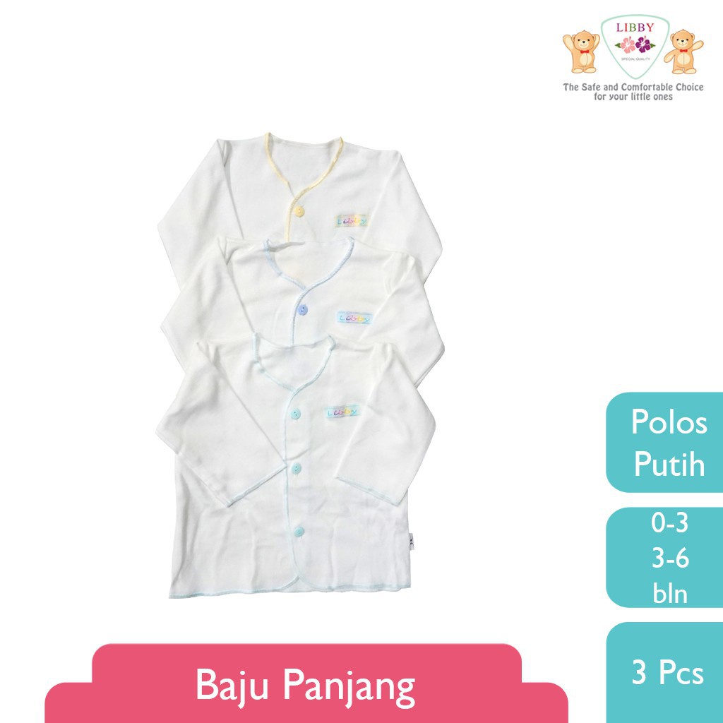 PROMO MURAH RANDOM Libby 1pc Polos Putih / warna Oblong Pendek / Panjang / Baju Panjang