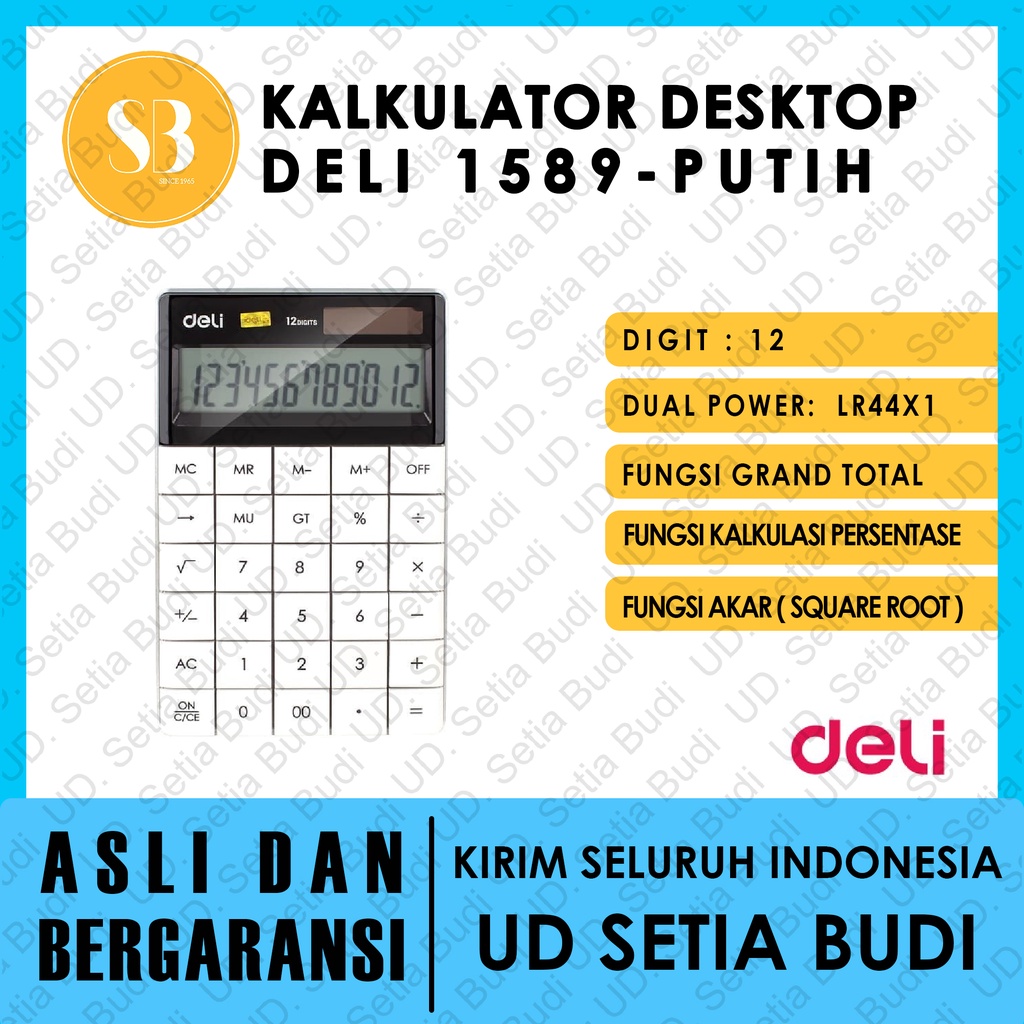 Kalkulator Desktop Deli 1589 asli dan bergaransi