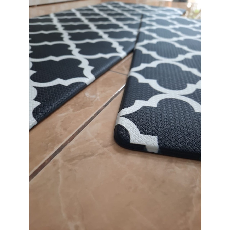 Exclusive Kitchen Mat 2 in 1 Keset Dapur Anti Slip Minimalist Black-2