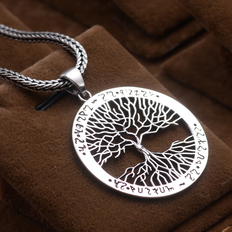 [Ready Stock]Fashion Silver Plated Big Tree Necklace Personality Men's Pendant