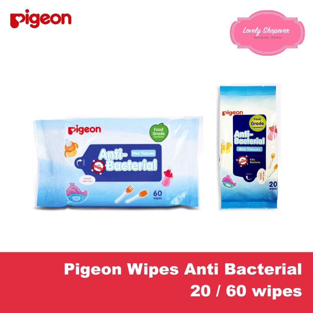 PIGEON BABY WIPES WET TISSUE BASAH TISUPURE WATER HAND &amp; AND MOUTH ANTIBACTERIAL ANTI BACTERIAL 82 60 20 SHEET REFILL