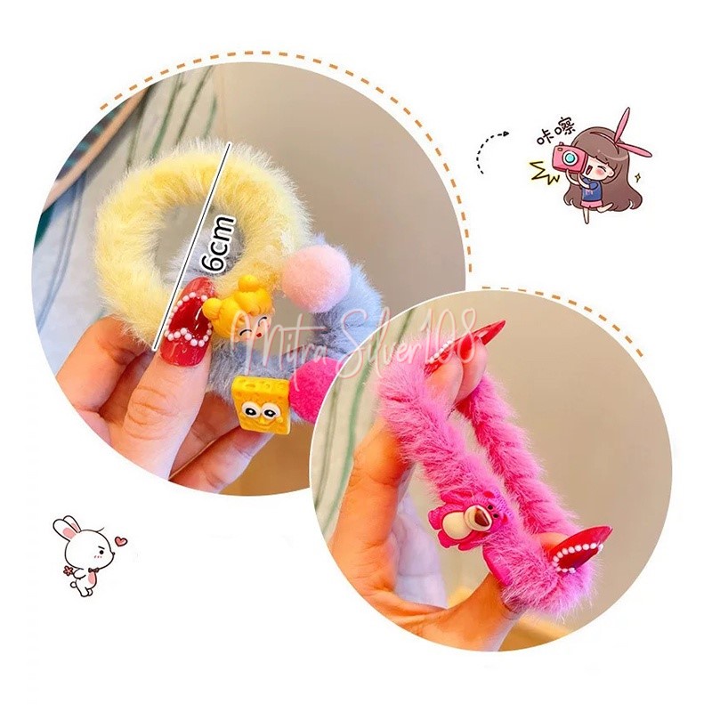 [MS108] KCR 12 - IKat Rambut Karakter Bulu Halus Fashion Lucu Wanita Korea Anak Perempuan Gelang